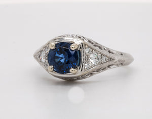 Sapphire & Diamond White Gold Ring