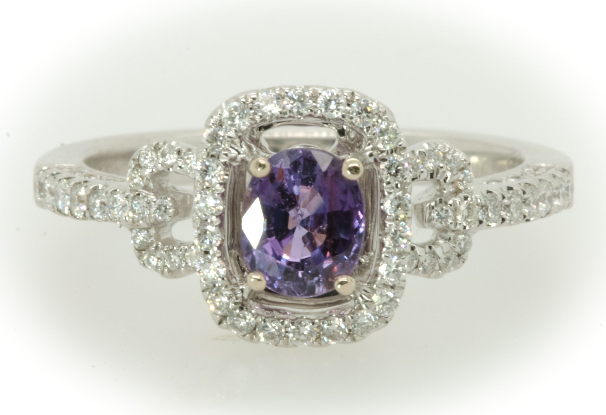 Purple Sapphire & Diamond 18KT Ring