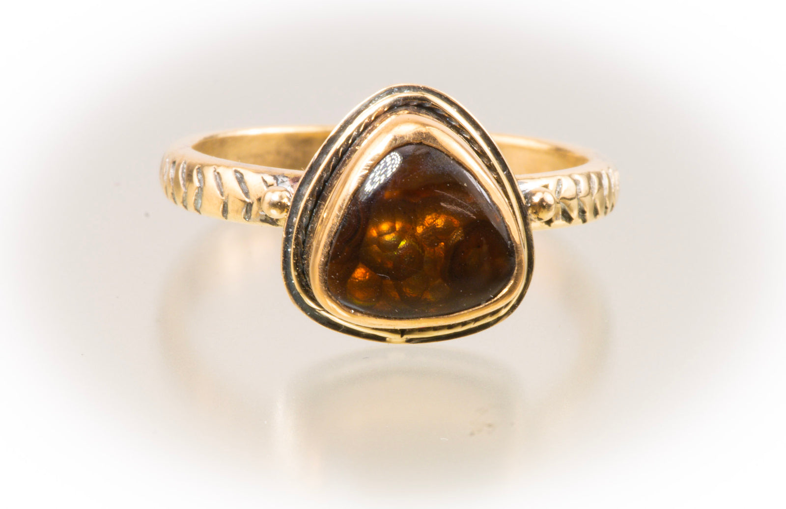 Fire Agate Gold Ring