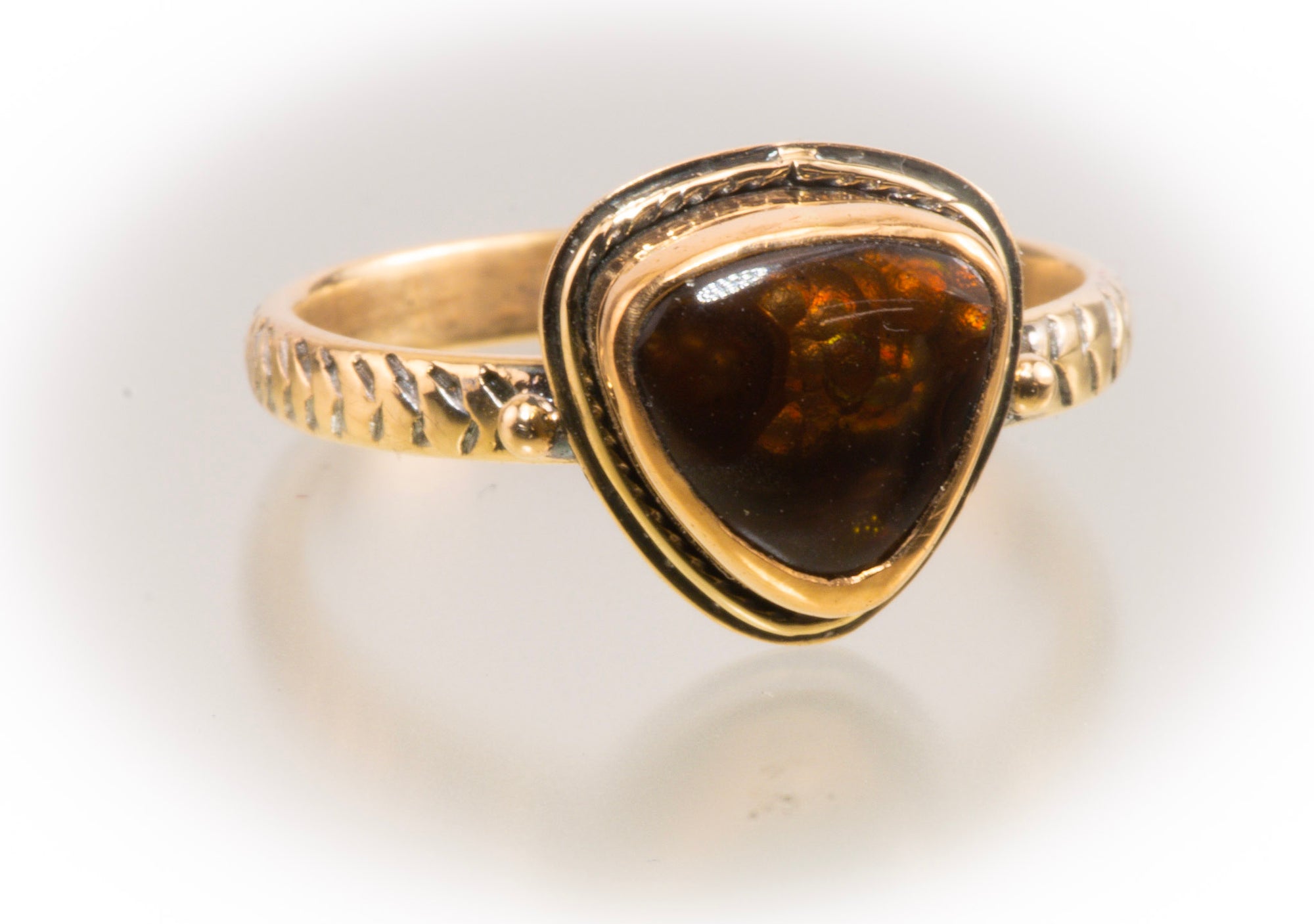 Fire Agate Gold Ring