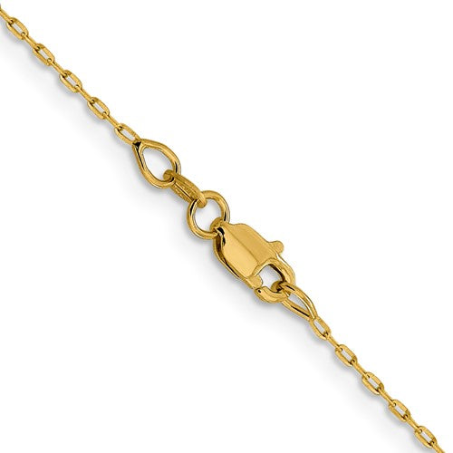 Leslies 14kt Yellow Gold 1mm Diamond Cut Open Long Open Cable Link Chain