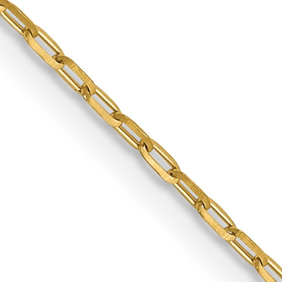 Leslies 14kt Yellow Gold 1mm Diamond Cut Open Long Open Cable Link Chain