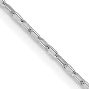 Leslie's 14kt White Gold 1mm Diamond Cut Open Long Open Cable Link Chain