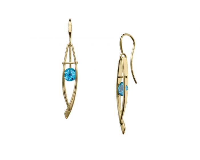 Ed Levin 14kt Gold Ascend Gemstone Earrings