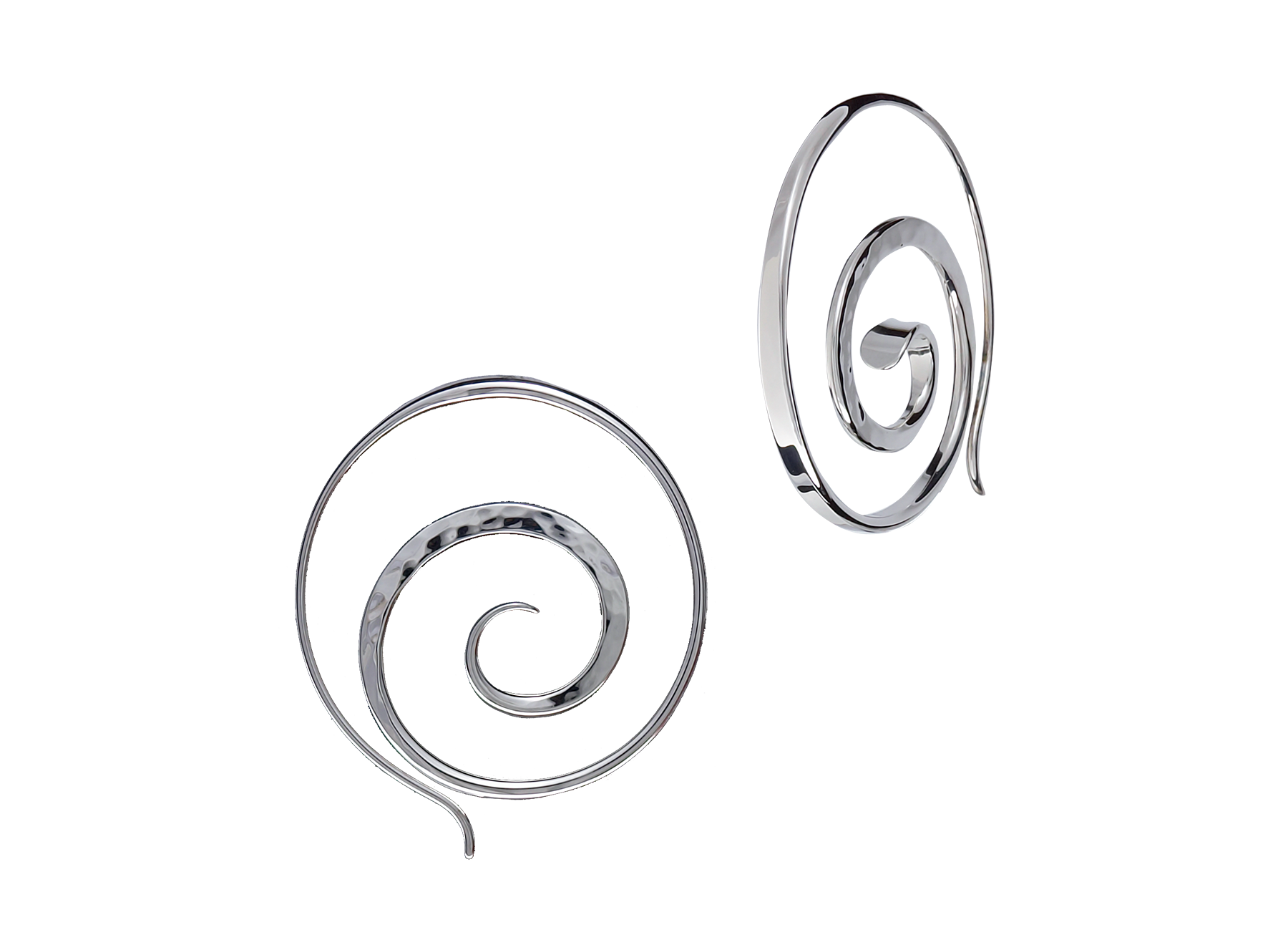 Swirl Hoops Sterling Silver - Q Evon Fine Jewelry Collections