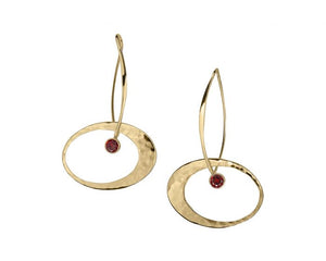 Ed Levin 14kt Gold Elliptical Elegance Gemstone Earrings