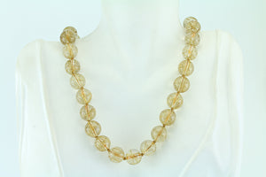 Golden Rutilated Quartz Gold Filled Necklace 18"