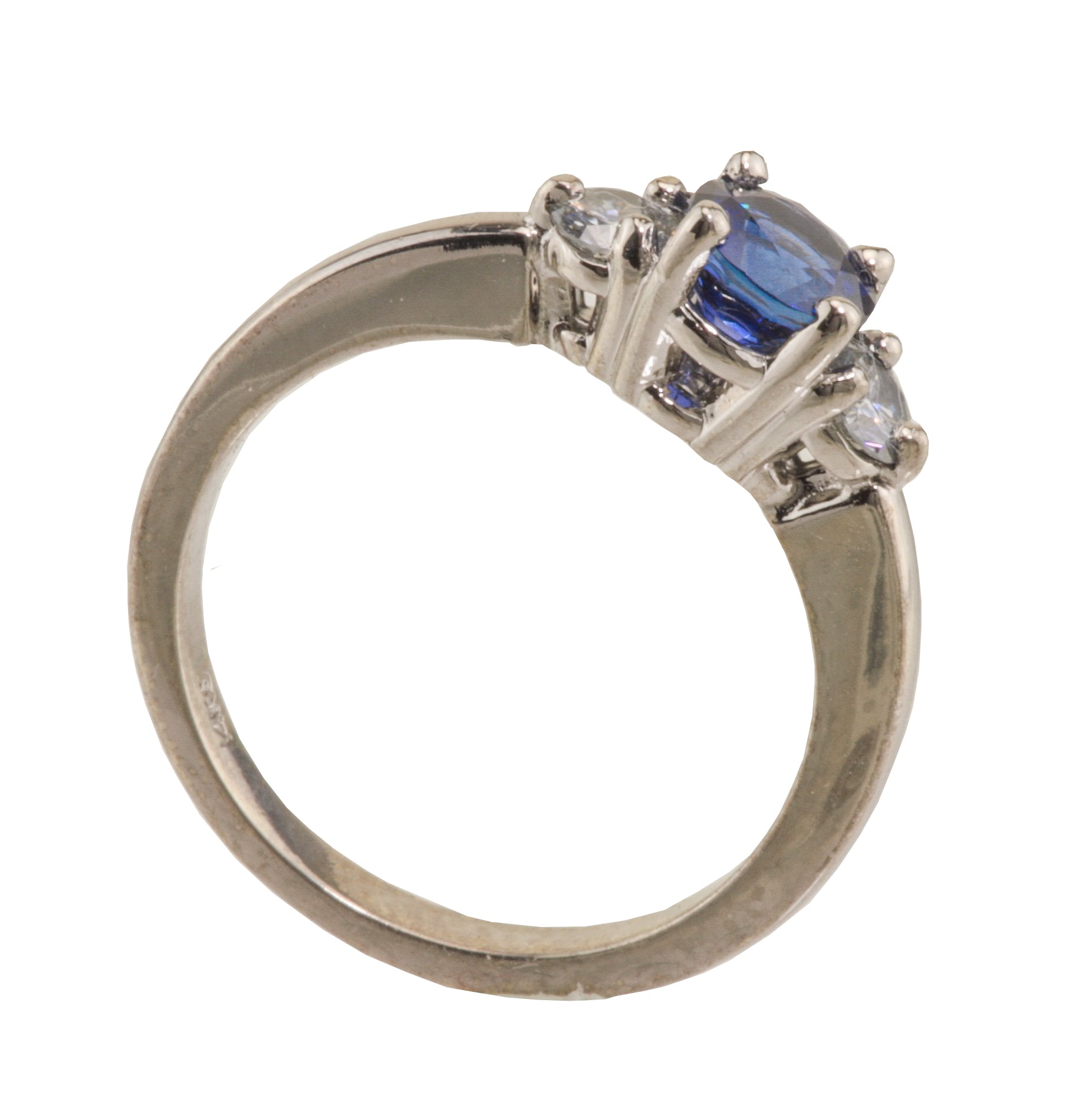 Sapphire and Diamond 14kt White Gold Ring