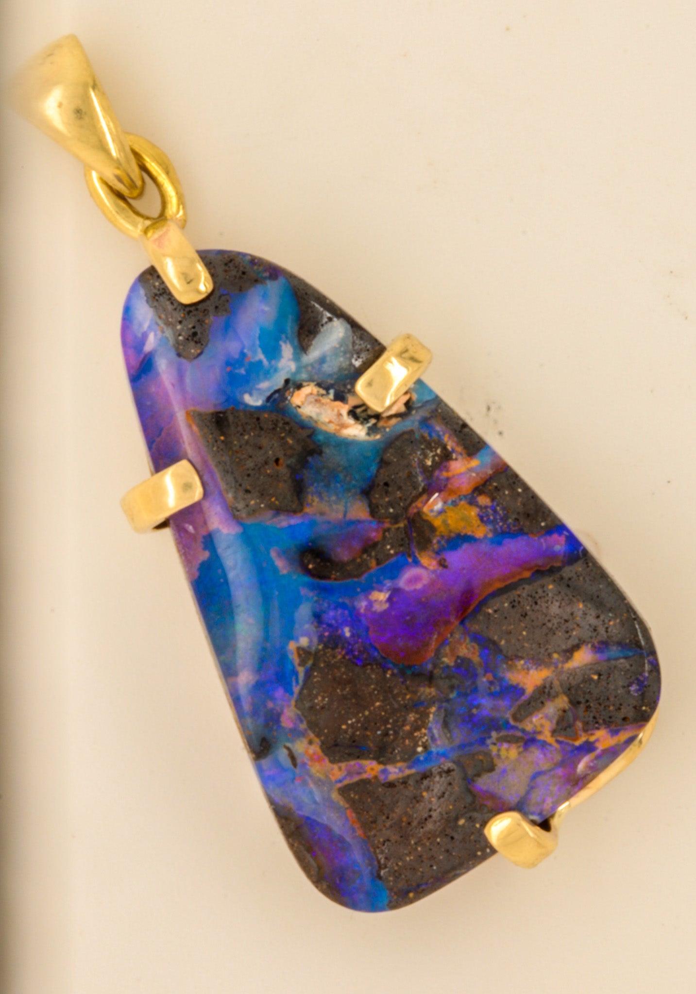 Boulder Opal Gold Pendant