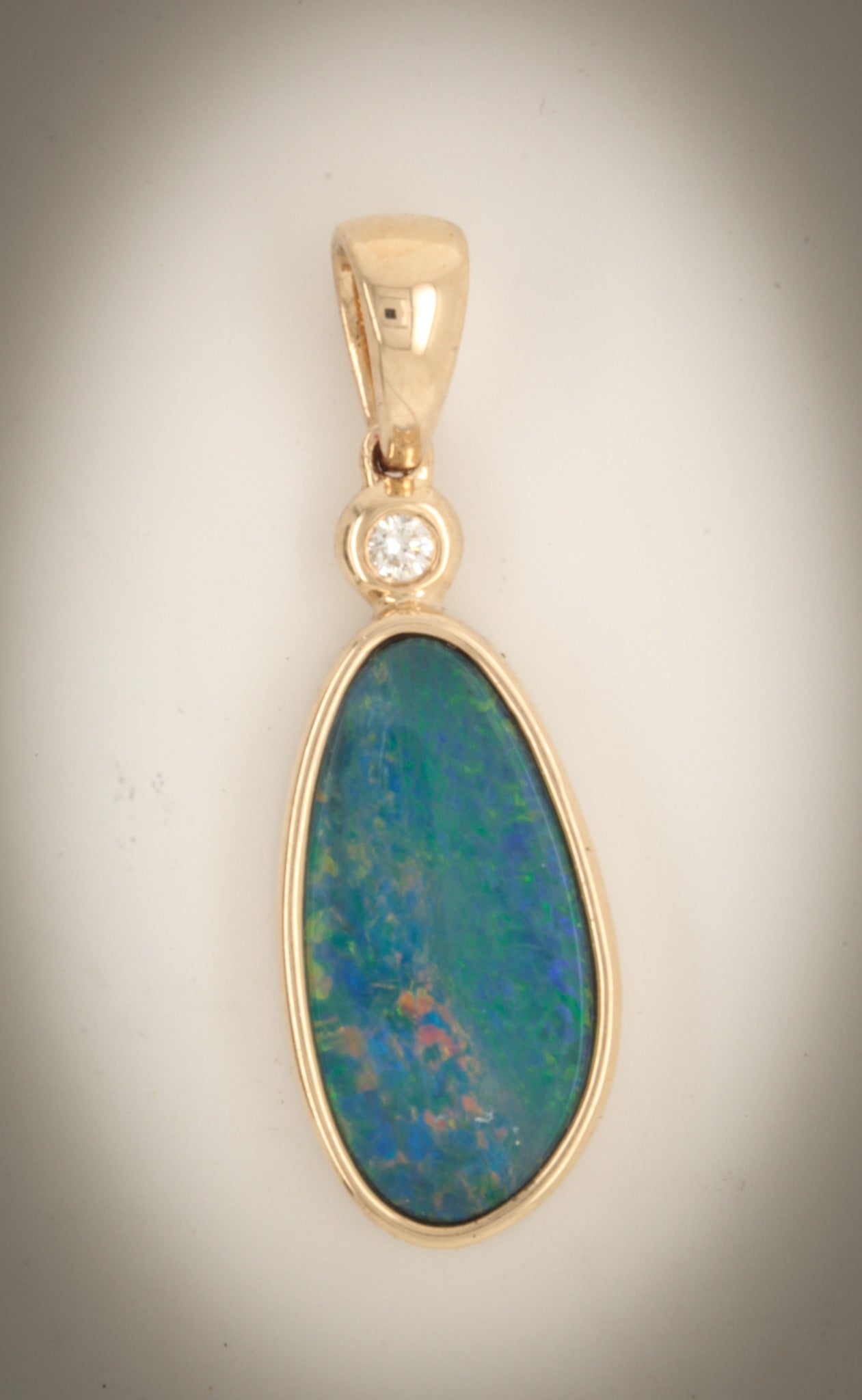 Opal Gold Pendant With Diamond