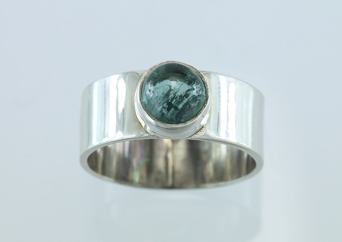 Green Tourmaline Sterling Silver Ring
