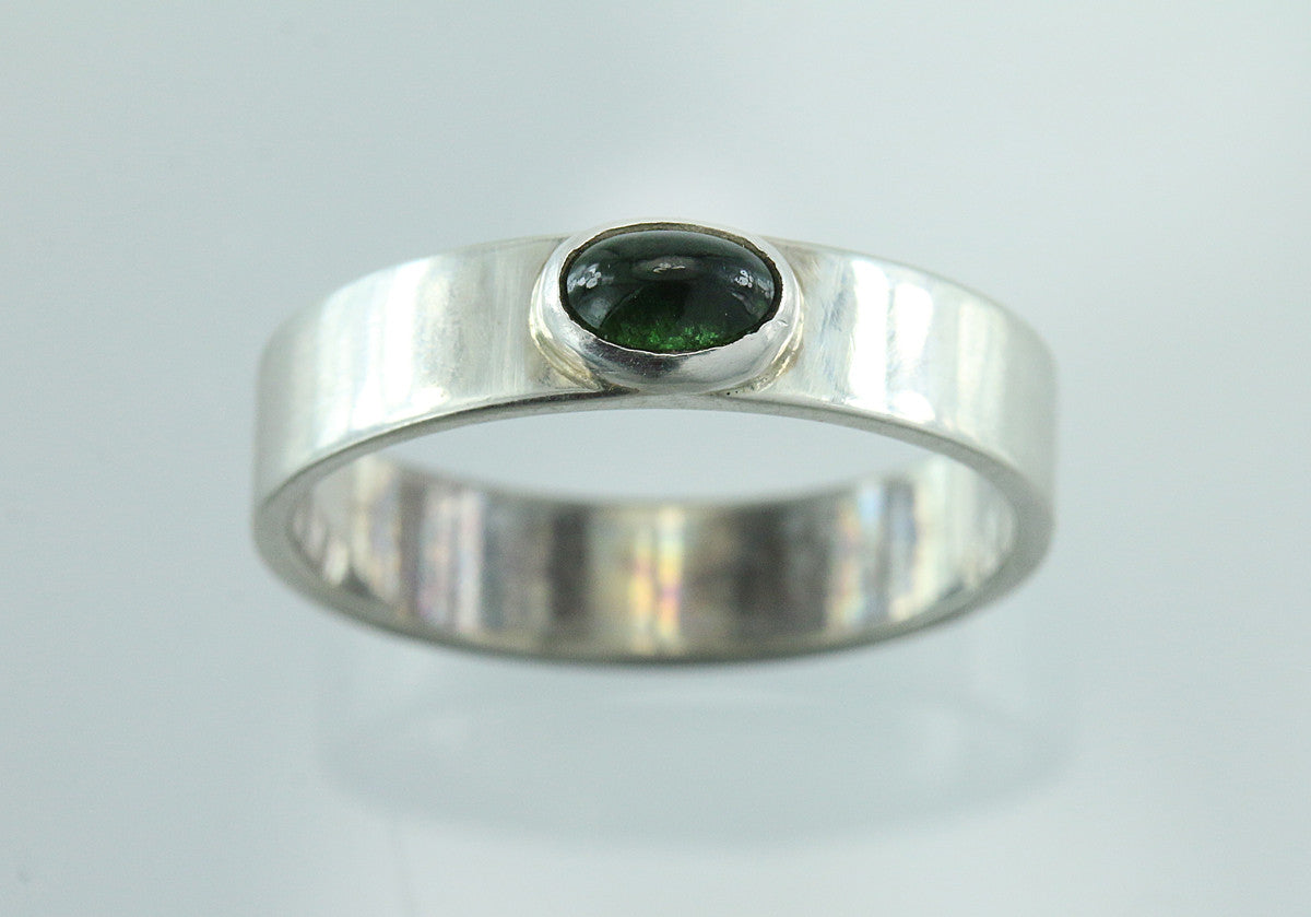 Green Tourmaline Sterling Silver Ring