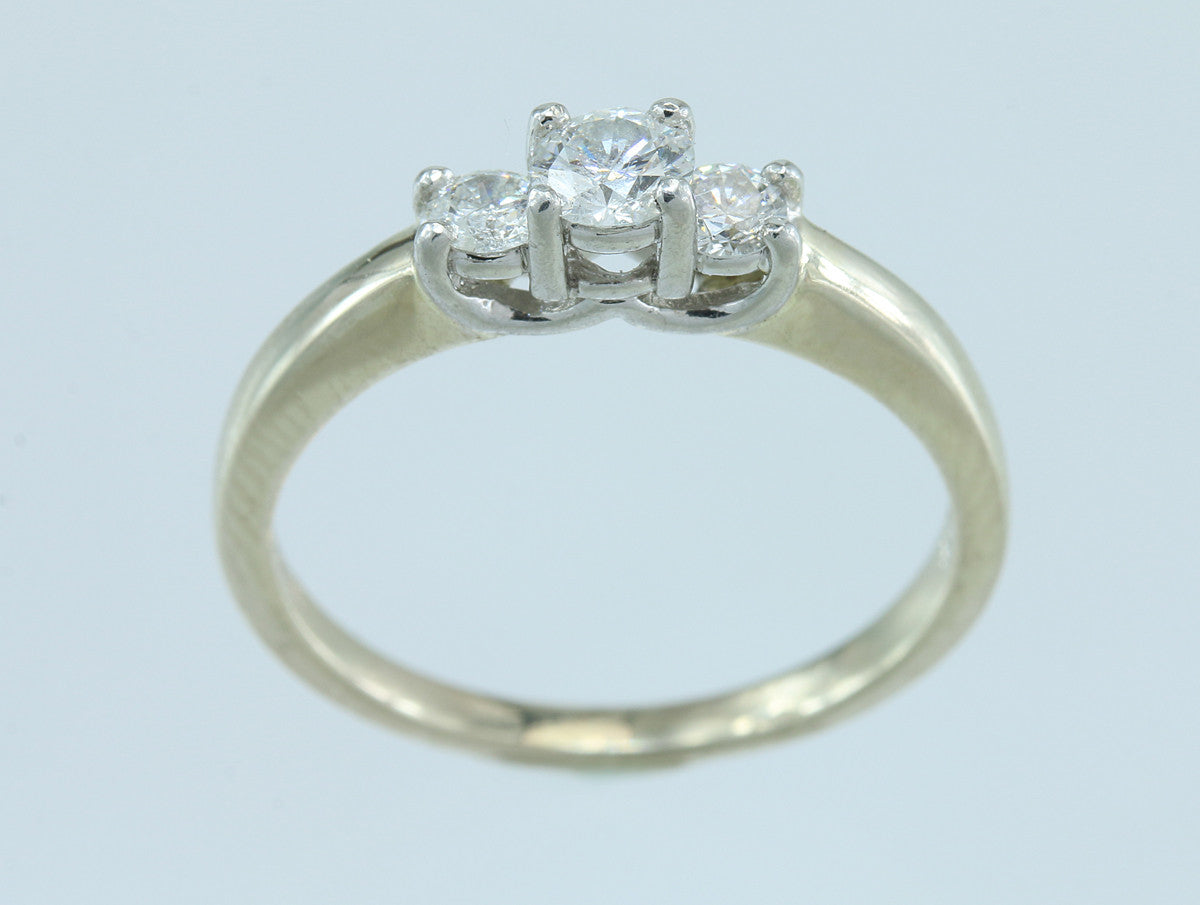 1/3ctw Diamond Three Stone 14kt and Platinum Ring