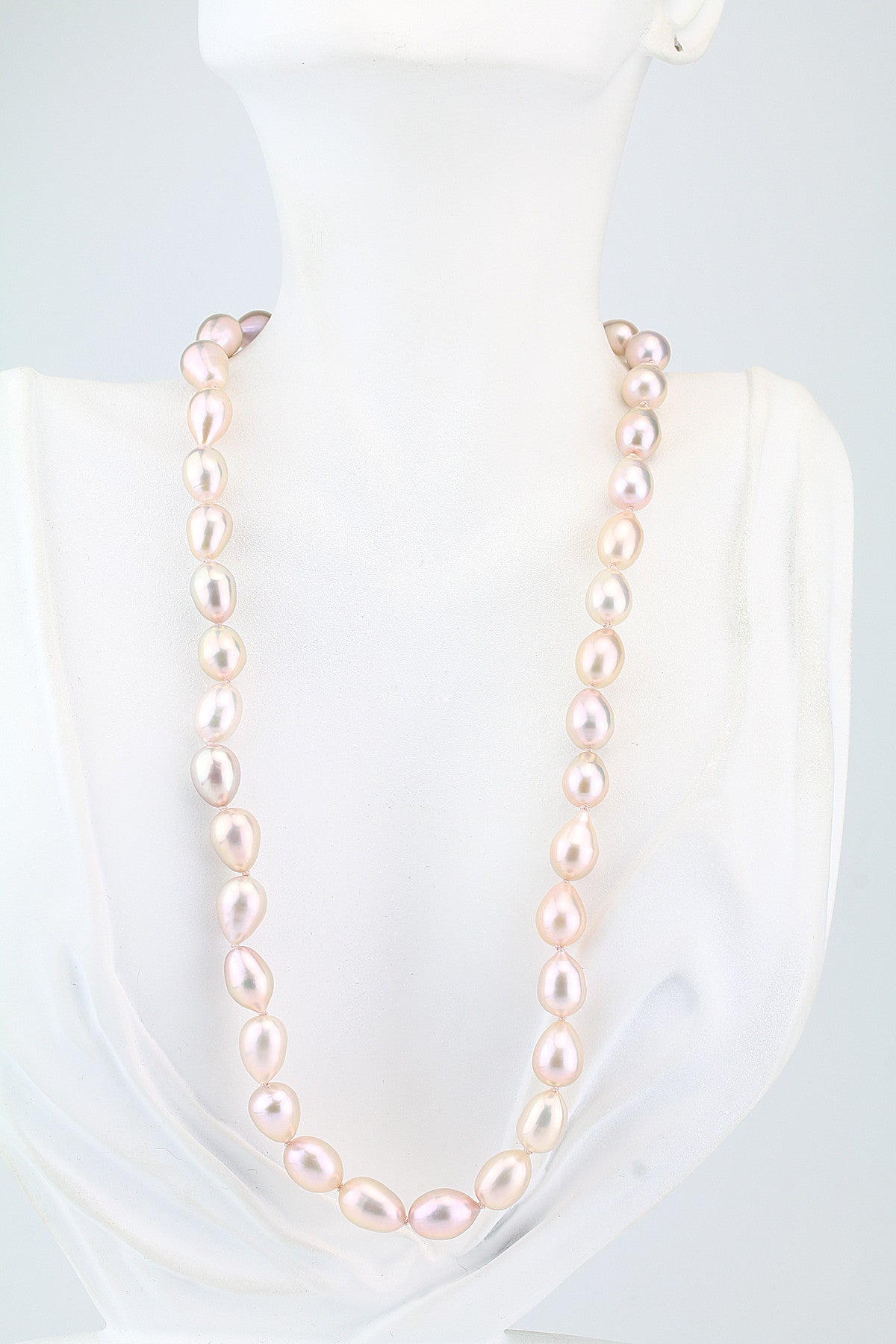 Peach Teardrop Freshwater Pearl Necklace 18"