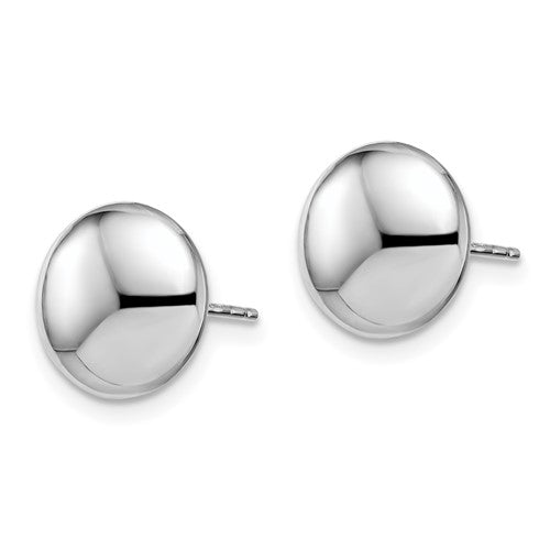 Leslie's 14K White Gold Polished Button Post Earrings 11mm
