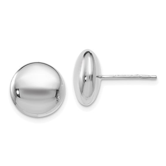 Leslie's 14K White Gold Polished Button Post Earrings 11mm
