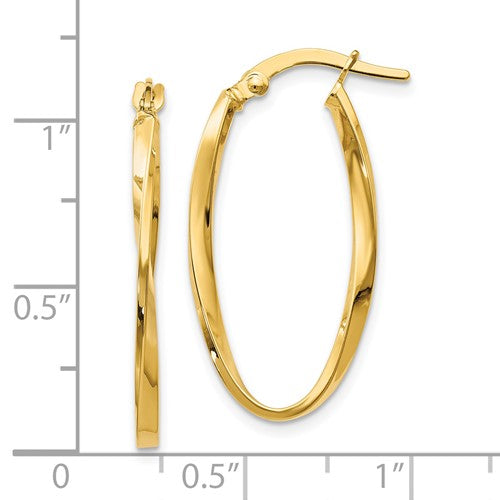 Leslie's 14K Twisted Oval Hoop Earrings