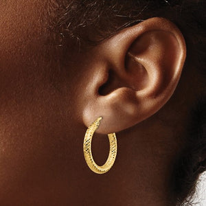 Leslie's 14kt Gold Diamond Cut Round Hoop Earrings