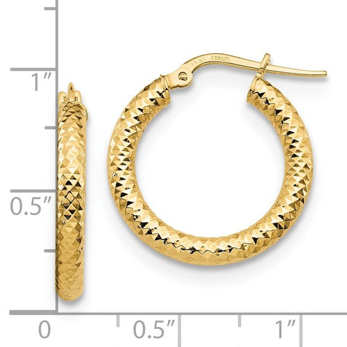 Leslie's 14kt Gold Diamond Cut Round Hoop Earrings