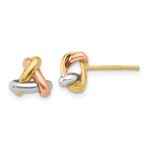Leslie's 14K Tri-color Polished Love Knot Post Earrings