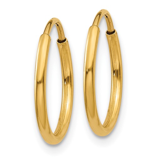 Leslie's 14kt Yellow Gold 1.25mm Polished Endless Hoop Earrings