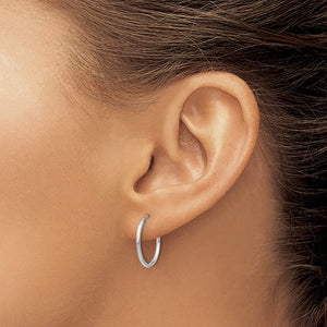 Leslie's 14kt White Gold 1.2mm Polished Endless Hoop Earrings