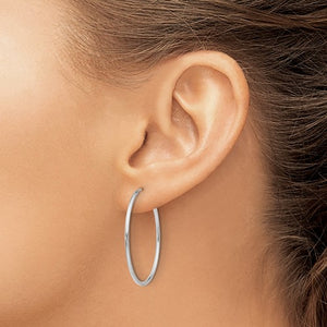 Leslie's 14kt White Gold 1.2mm Polished Endless Hoop Earrings