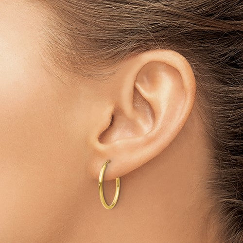 Leslie's 14kt 1.5mm Polished Round Endless Hoop Earrings