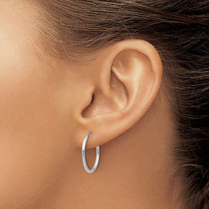 Leslie's 14kt White Gold 1.5mm Polished Endless Hoop Earrings