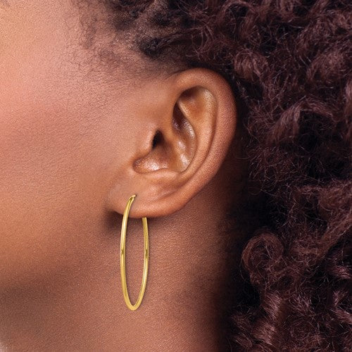 Leslie's 14kt 1.5mm Polished Round Endless Hoop Earrings