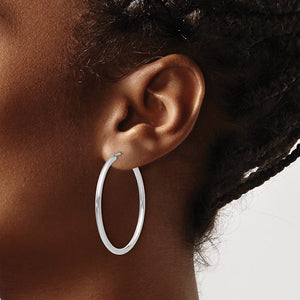 Leslie's 14k White Gold Polished Endless 2mm Hoop Earrings