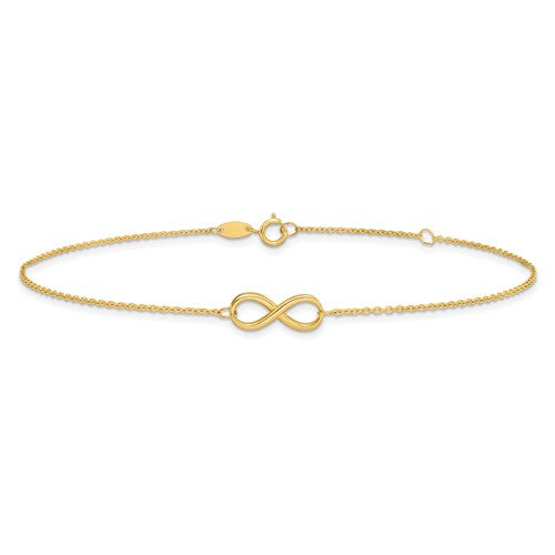 Leslie's 14K Polished Infinity with 1in ext. Anklet