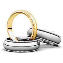 Milgrain Comfort Fit Light Wedding Band (MGRL)