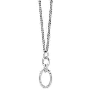 Leslie's Sterling Silver 2 strand Oval Necklace with 1.5" extension