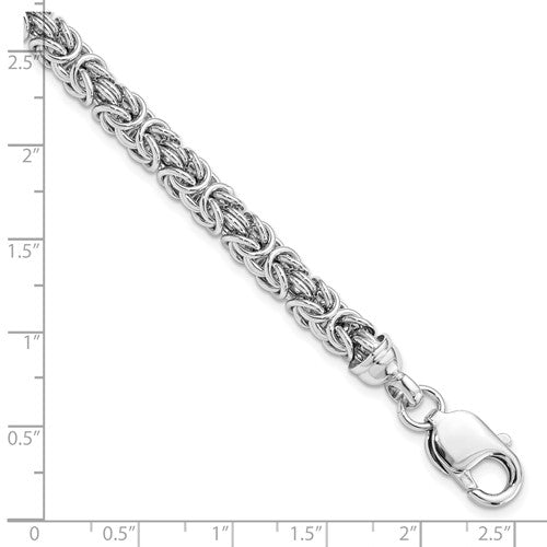 Leslie's Sterling Silver Solid Byzantine Bracelet 7.5"