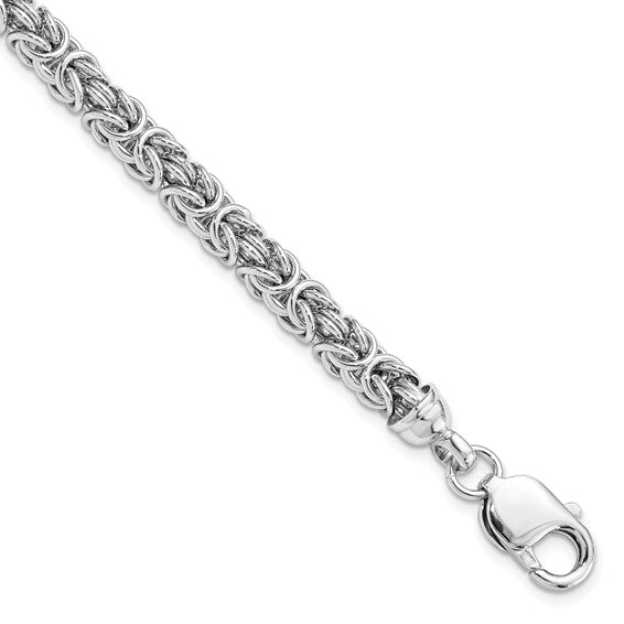 Leslie's Sterling Silver Solid Byzantine Bracelet 7.5"