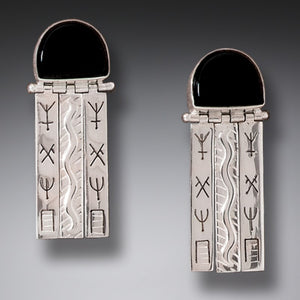 "Priestess" Onyx and Sterling Silver Earrings