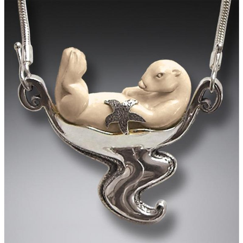 "Sea Otter" Ancient Mammoth Tusk Necklace
