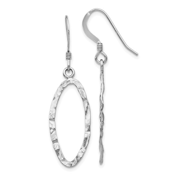 Leslie's Sterling Silver Textured Shepherd Hook Dangle Earrings