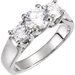 14K White 5.8mm Three-Stone Anniversary Band Mounting 120981