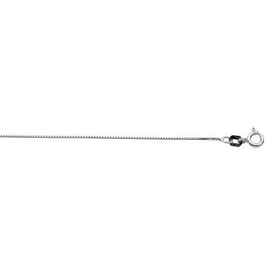 Sterling Silver 0.7mm Diamond Cut Box Chain with Spring Ring Clasp
