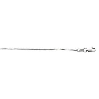 Sterling Silver 0.9mm Diamond Cut Box Chain with Lobster Clasp