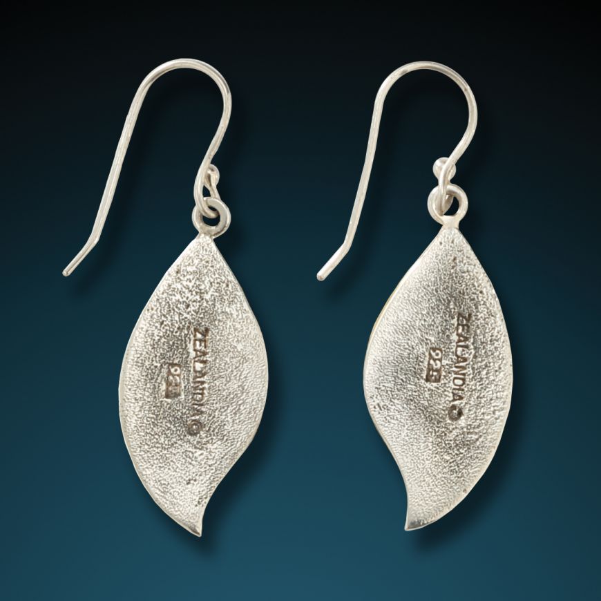 "SEED PODS" SILVER AND FOSSILIZED MAMMOTH SEED POD EARRINGS