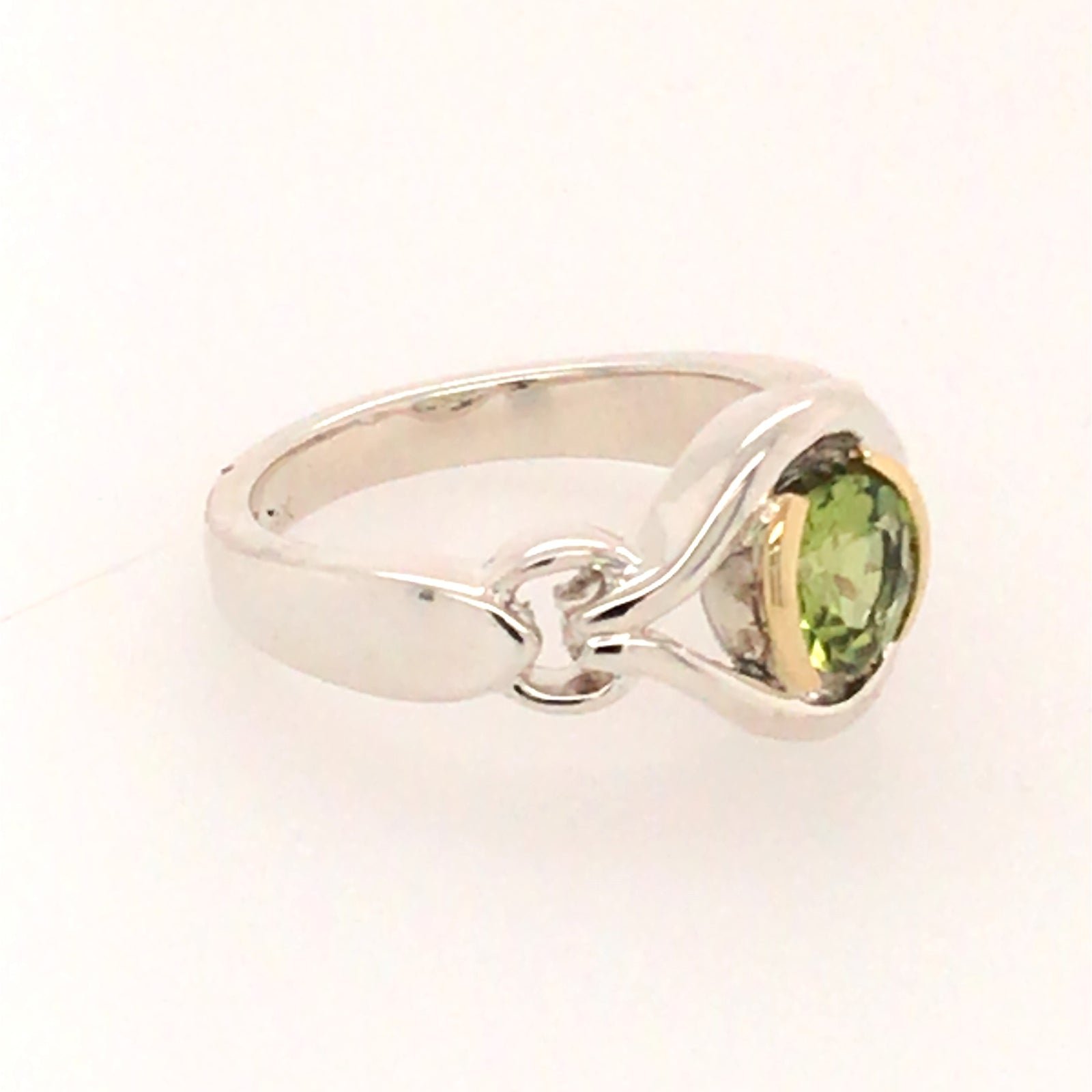 Sterling Silver and 18kt Gold Peridot Ring