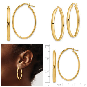 Leslie's 14K Polished 3mm Oval Hoop Earrings