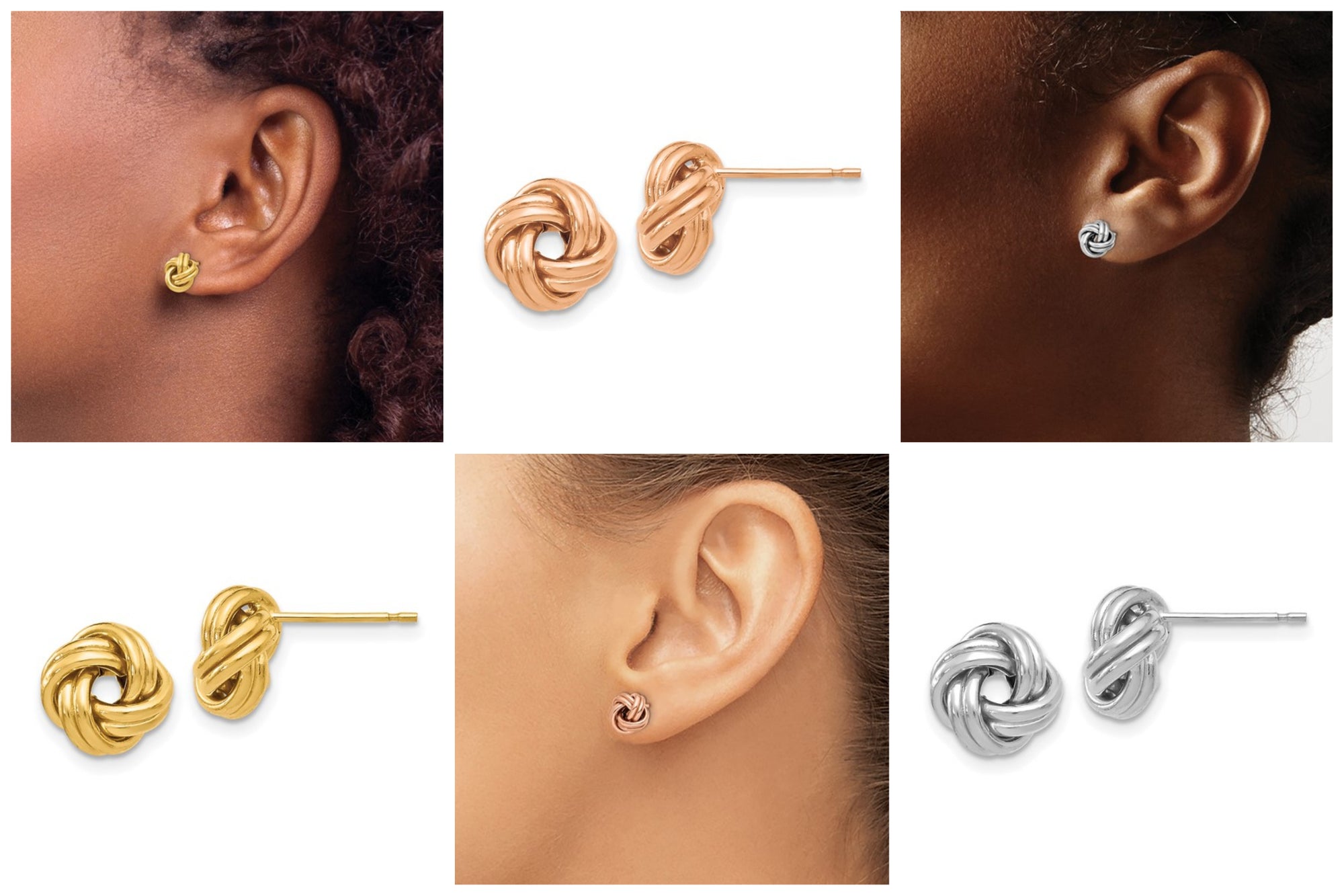 Leslie's 14K Polished Love Knot Post Earrings - Choice of 3 Colors