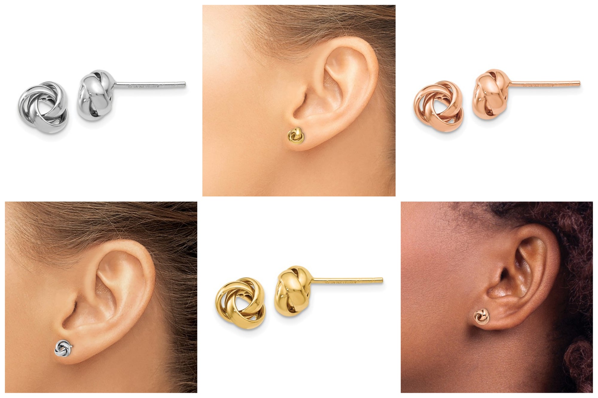 Leslie's 14kt Gold Polished Love Knot  Post Earrings - Choice of 3 Color Golds