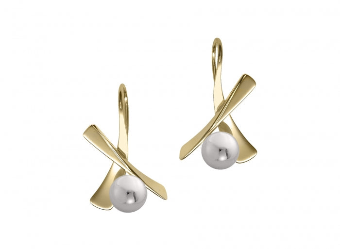 Silver and Gold Minuet  Earrings