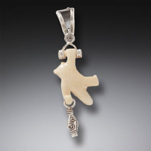 "First Catch" Ancient Fossilized Mammoth Tusk and Sterling Silver Pendant