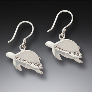 "Turtle Hatchlings" Fossilized Walrus Tusk and Sterling Silver Earrings